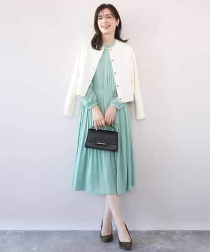 FIEFD09120 OFUON le MK プリーツジョーゼットワンピース/洗える/WEB限定サイズあり