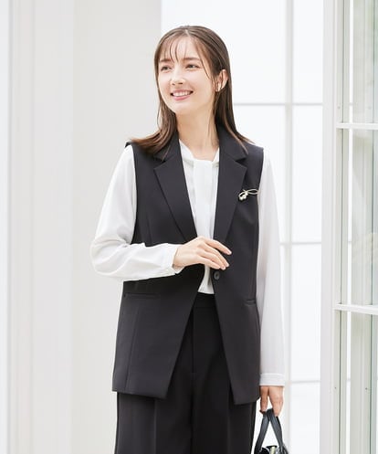 KBDCD04089 a.v.v 【洗える/ストレッチ/セットアップ対応】ダブルクロステーラードジレ