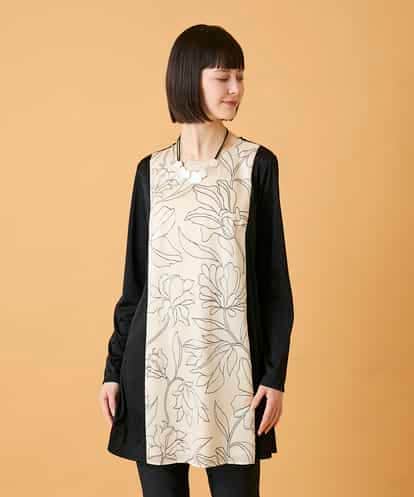 RBKED57260 HIROKO BIS ボタニカルモチーフ異素材チュニック /洗える