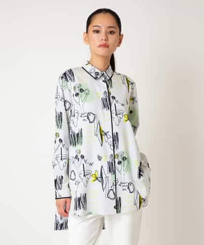 REBDD51270 HIROKO BIS POPプリントストライプブラウス /洗濯機で洗える