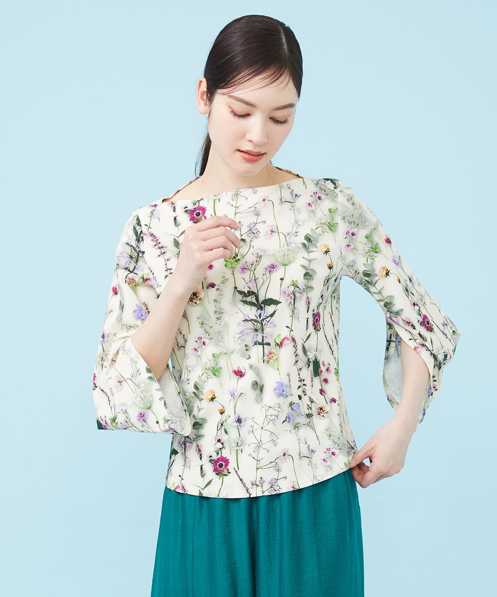 Flower photo print top