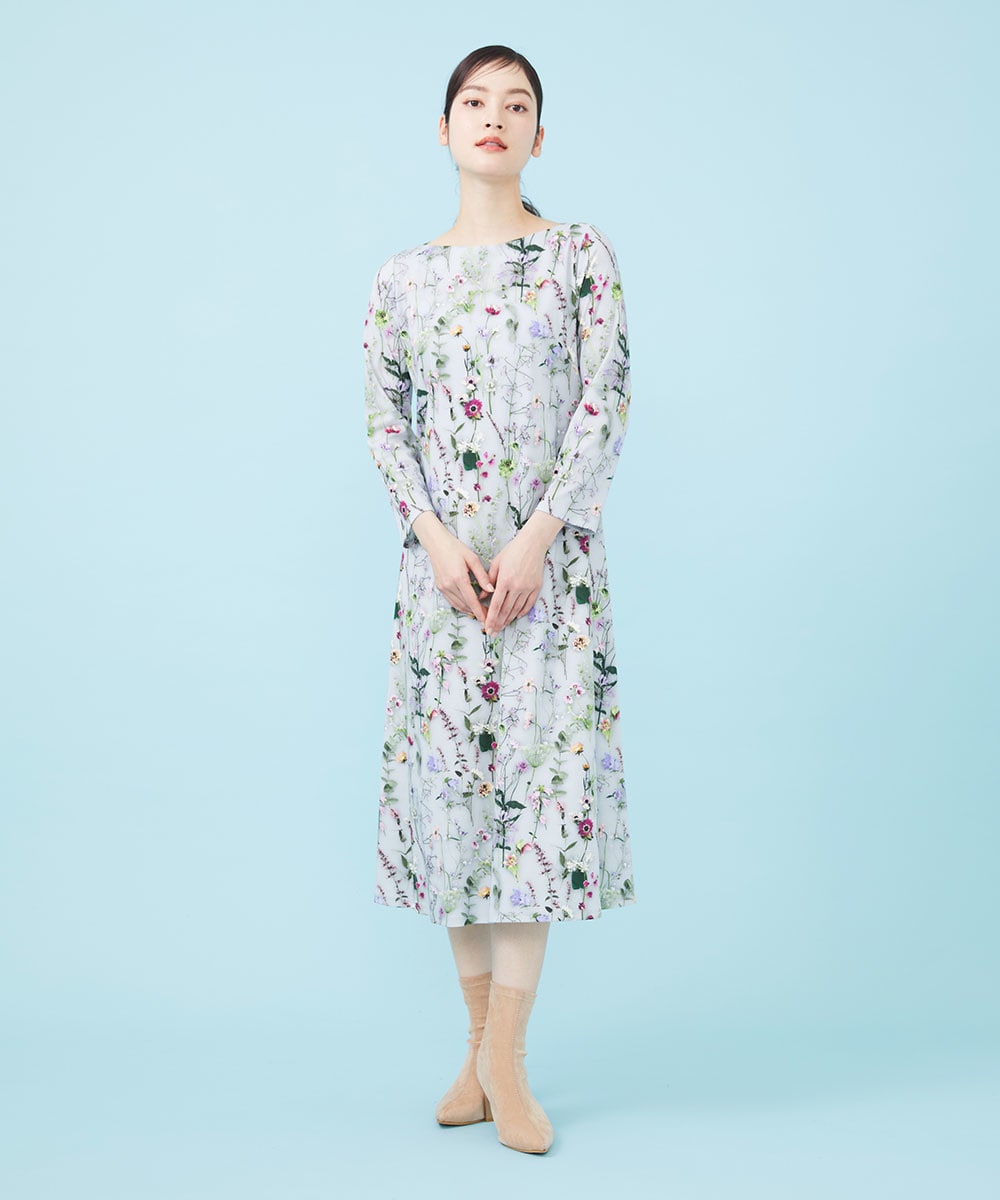 Flower photo print dress