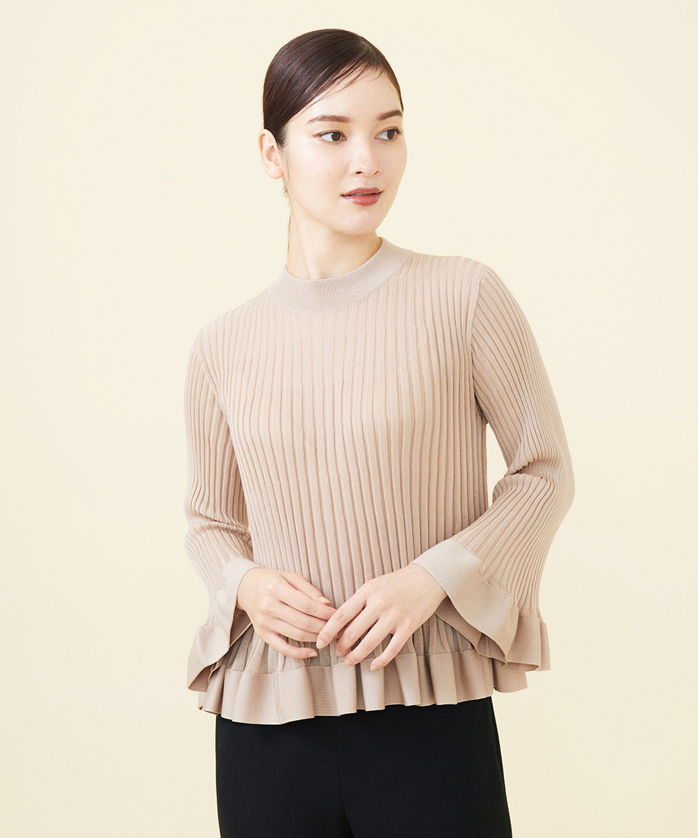 Pleats like rib knit top