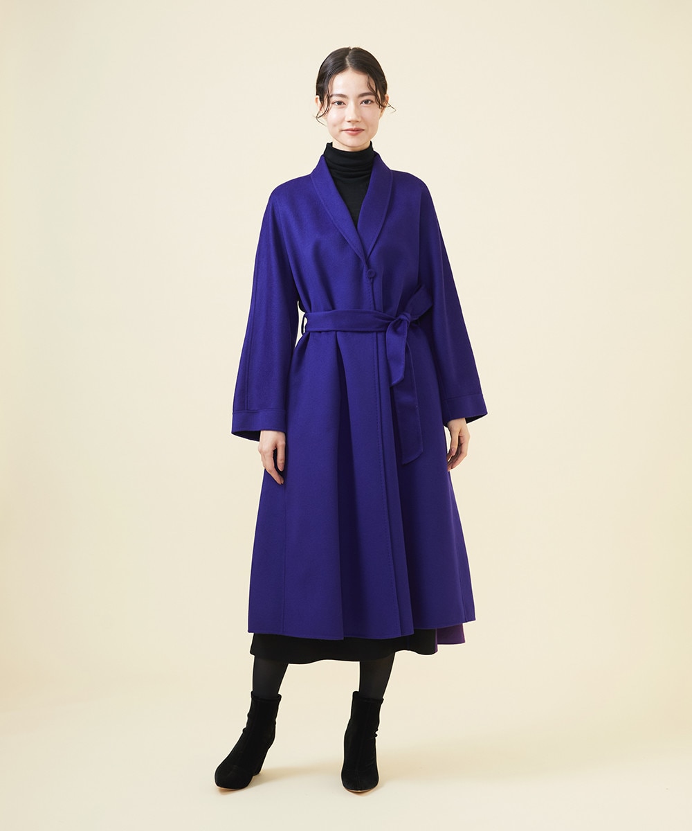 Shawl collar long coat