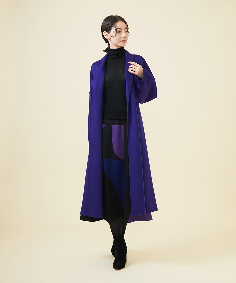 Shawl collar long coat