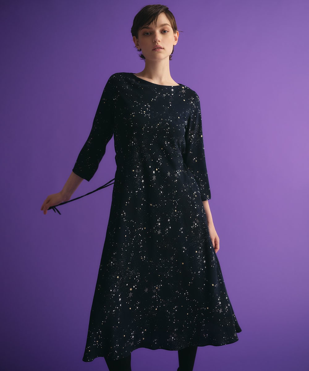 Starry sky print dress