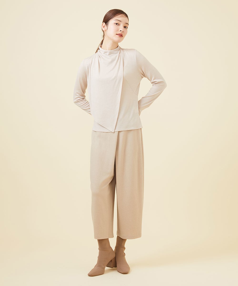 Wrap pants and assymetrical top