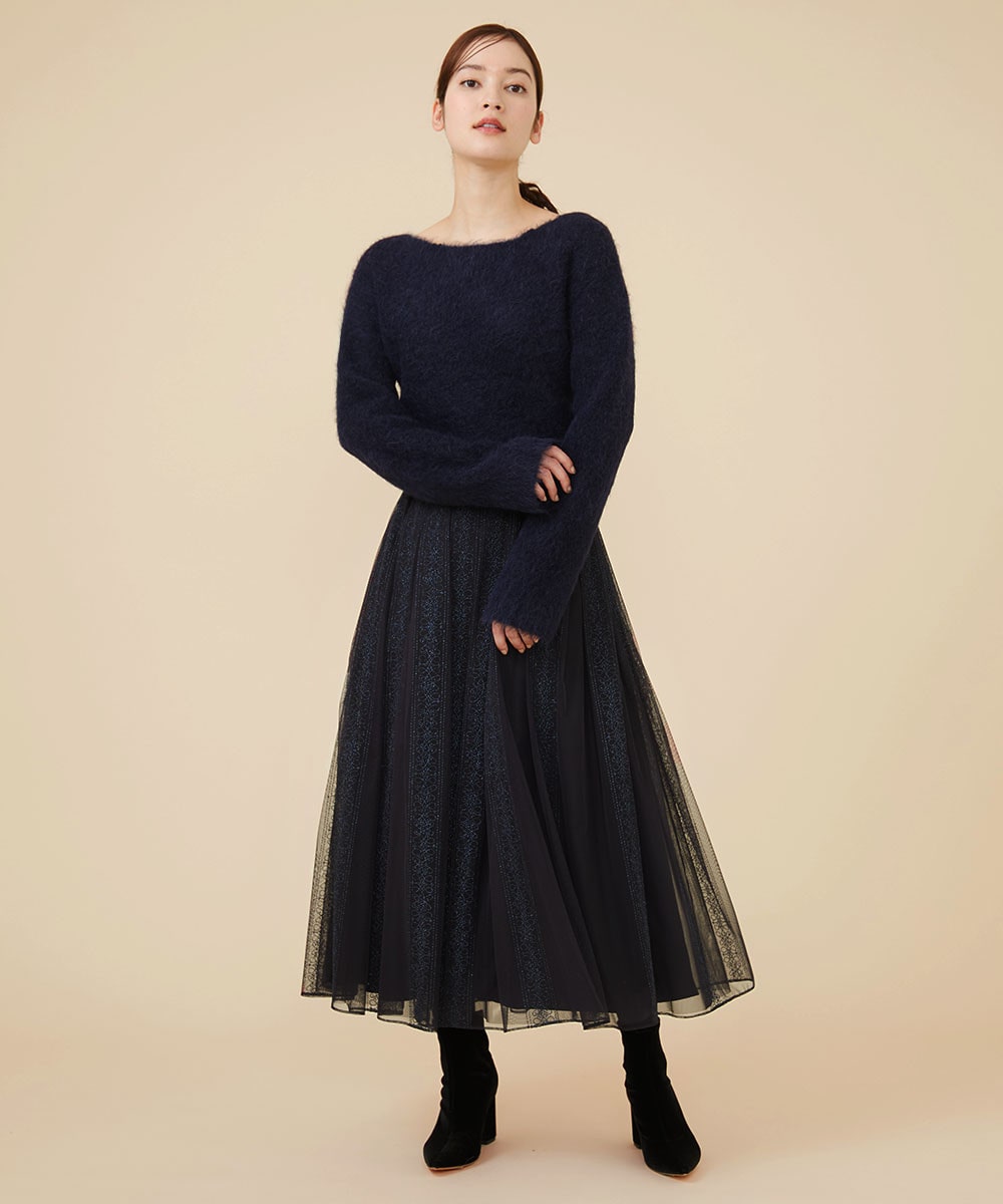 Damascus embroidery tulle skirt