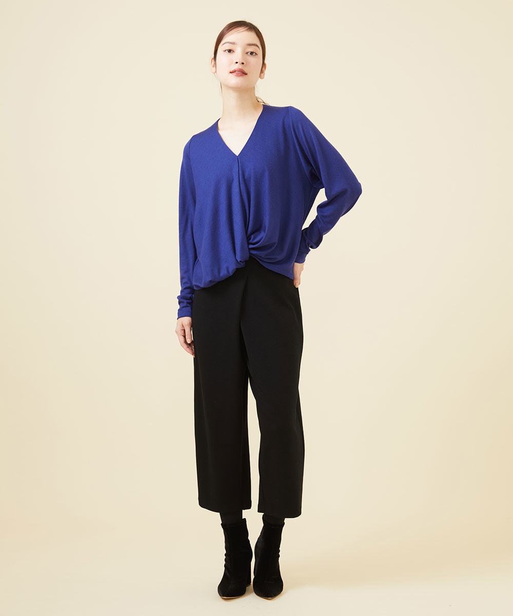 Wrap pants and twisted hem top