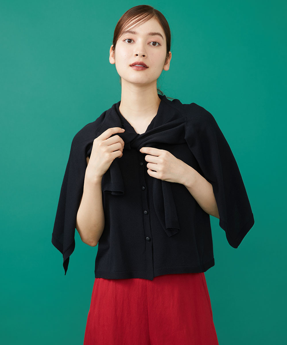 Trompe l'oeil black layered knit