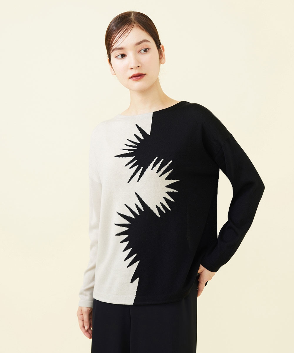 Abstract motif knit