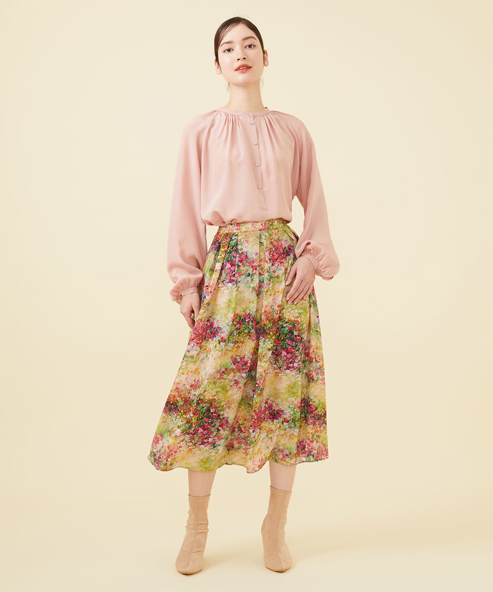 Wild rose print skirt