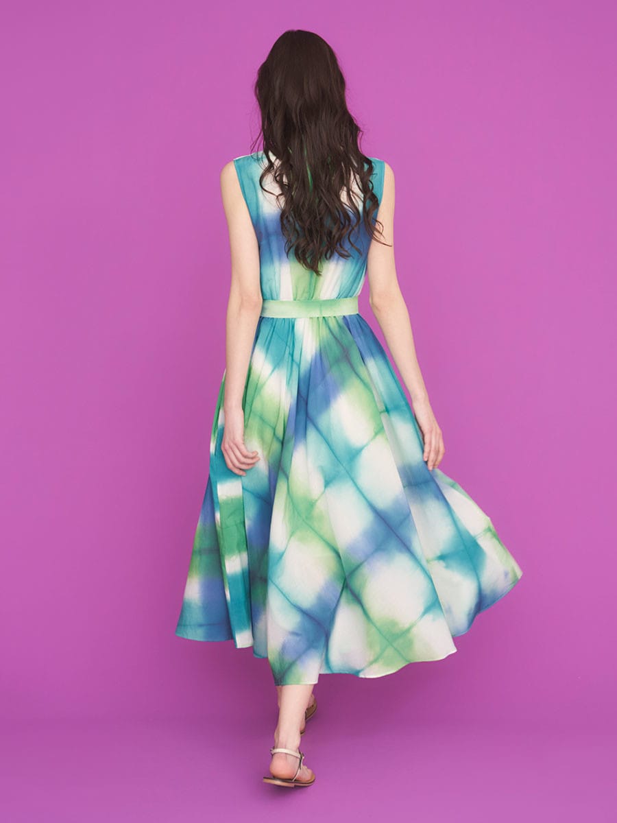 Itajime shibori print dress