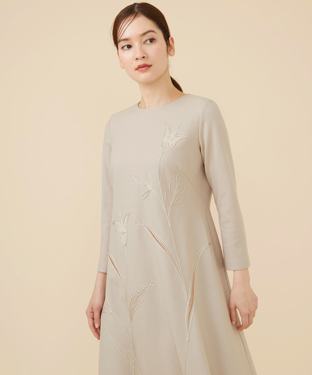 Cord embroidery dress