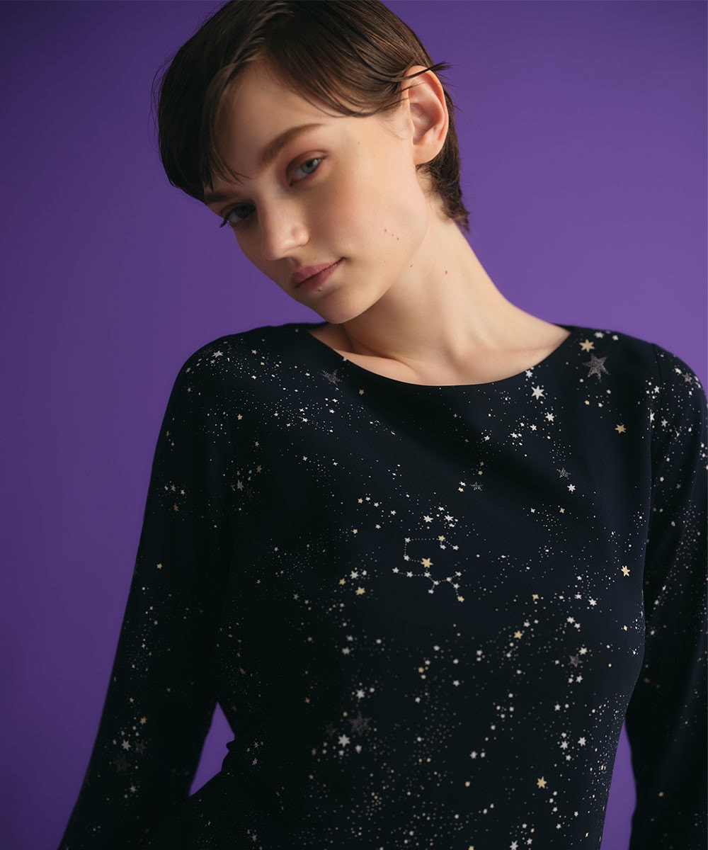 Starry sky print dress