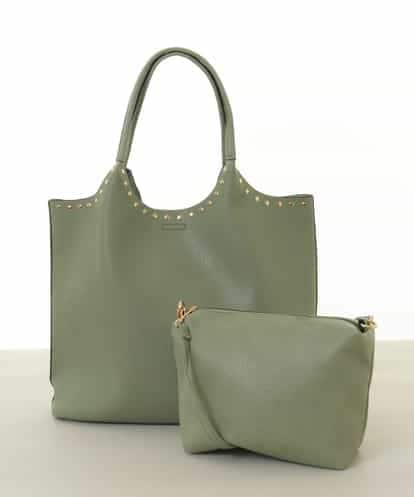 BJCAA01150 MK MICHEL KLEIN BAG [2WAY/インナーバッグ付き]スタッズデザイントートバッグ