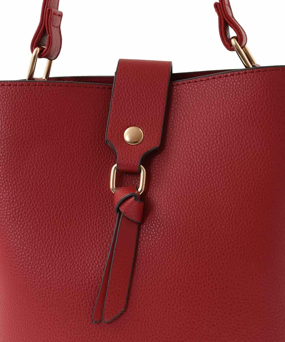 BJCJV86150 MK MICHEL KLEIN BAG(MK ミッシェルクラン バッグ) [2WAY/軽量]バイカラースクエアハンドバッグ レッド