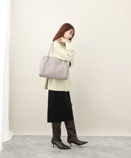 BKBAA02180 MK MICHEL KLEIN BAG(MK ミッシェルクラン バッグ) [2WAY]合成皮革エレガントスクエアトートバッグ ネイビー