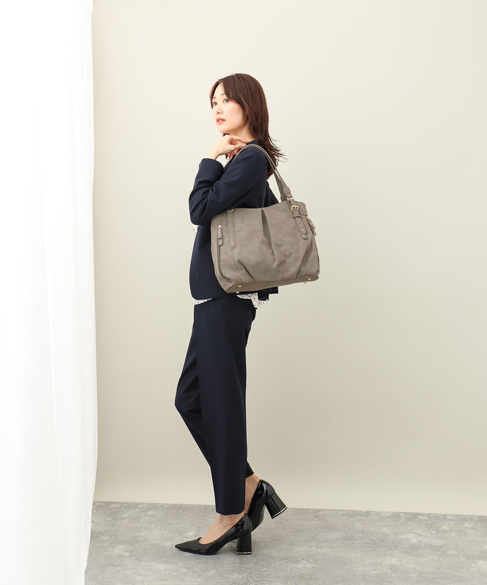 BKBAA26160 MK MICHEL KLEIN BAG(MK ミッシェルクラン バッグ) [2WAY]タックラウンドトートバッグ レッド