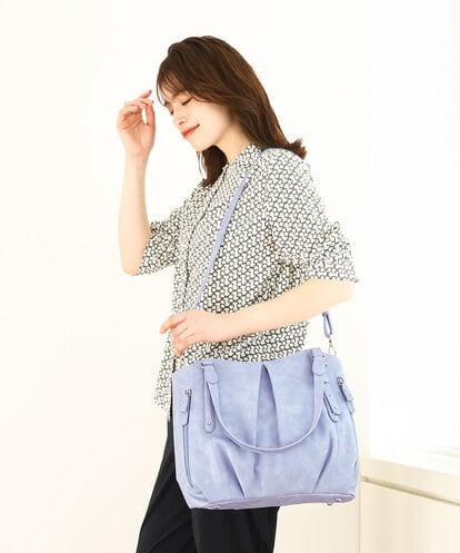 BKBGA26160 MK MICHEL KLEIN BAG [2WAY]タックラウンドトートバッグ