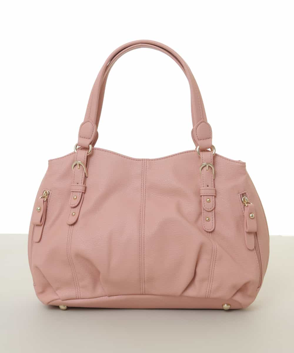 BKCAA04140 MK MICHEL KLEIN BAG(MK ミッシェルクラン バッグ) [2WAY]ベルトアクセントラウンドトートバッグ ピンク