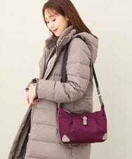 BKRAA81130 MK MICHEL KLEIN BAG(MK ミッシェルクラン バッグ) [撥水/500g以下の軽量]レザーポイントナイロンショルダーバッグ パープル×ベージュ