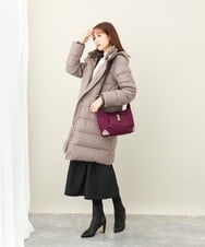 BKRAA81130 MK MICHEL KLEIN BAG(MK ミッシェルクラン バッグ) [撥水/500g以下の軽量]レザーポイントナイロンショルダーバッグ パープル×ベージュ