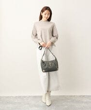 BKRAA81130 MK MICHEL KLEIN BAG(MK ミッシェルクラン バッグ) [撥水/500g以下の軽量]レザーポイントナイロンショルダーバッグ パープル×ベージュ