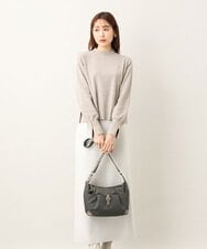 BKRAA81130 MK MICHEL KLEIN BAG(MK ミッシェルクラン バッグ) [撥水/500g以下の軽量]レザーポイントナイロンショルダーバッグ グレージュ×ブロンズ