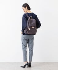 BKRAA96170 MK MICHEL KLEIN BAG(MK ミッシェルクラン バッグ) [撥水加工]スクエアデザインバックパック ブラウン×ピンク