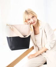 BPBGA31160 MK MICHEL KLEIN BAG(MK ミッシェルクラン バッグ) [2WAY]バイカラーデザインバッグ ブラック