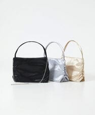 BPCEA11120 MK MICHEL KLEIN BAG(MK ミッシェルクラン バッグ) [2WAY]サイドギャザーサテントートバッグ ブラック