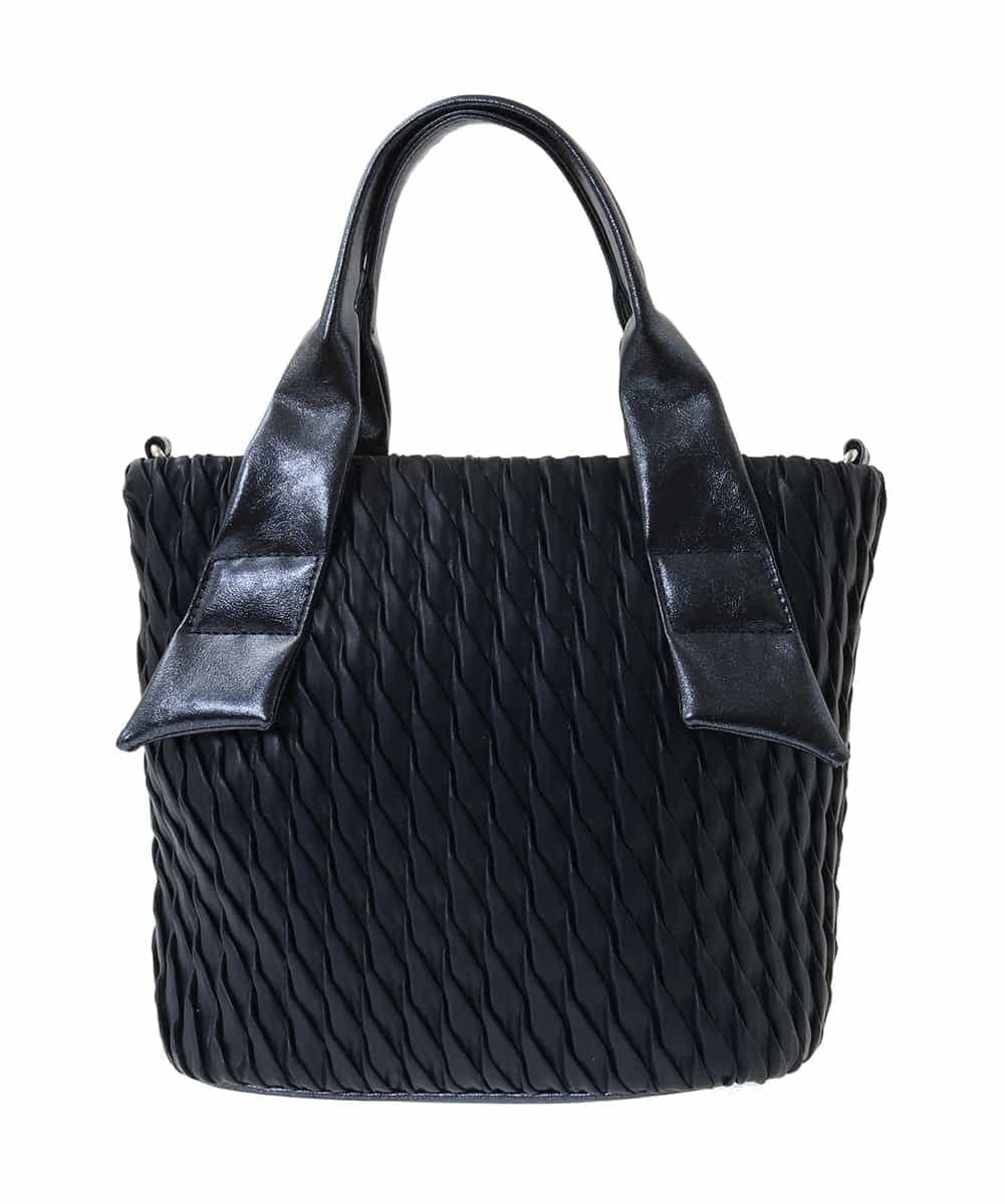 BPCGA31150 MK MICHEL KLEIN BAG(MK ミッシェルクラン バッグ) [2WAY]リンクルデザインシャイニーハンドルバッグ ネイビー