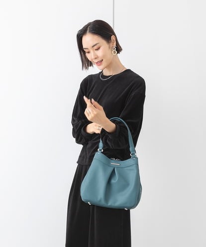 BPCLV93160 MK MICHEL KLEIN BAG [2WAY]合成皮革タックデザインバッグ