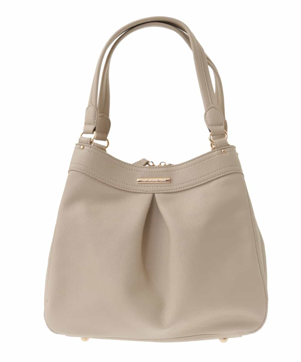 BPCLV93160 MK MICHEL KLEIN BAG(MK ミッシェルクラン バッグ) [2WAY]合成皮革タックデザインバッグ ベージュ