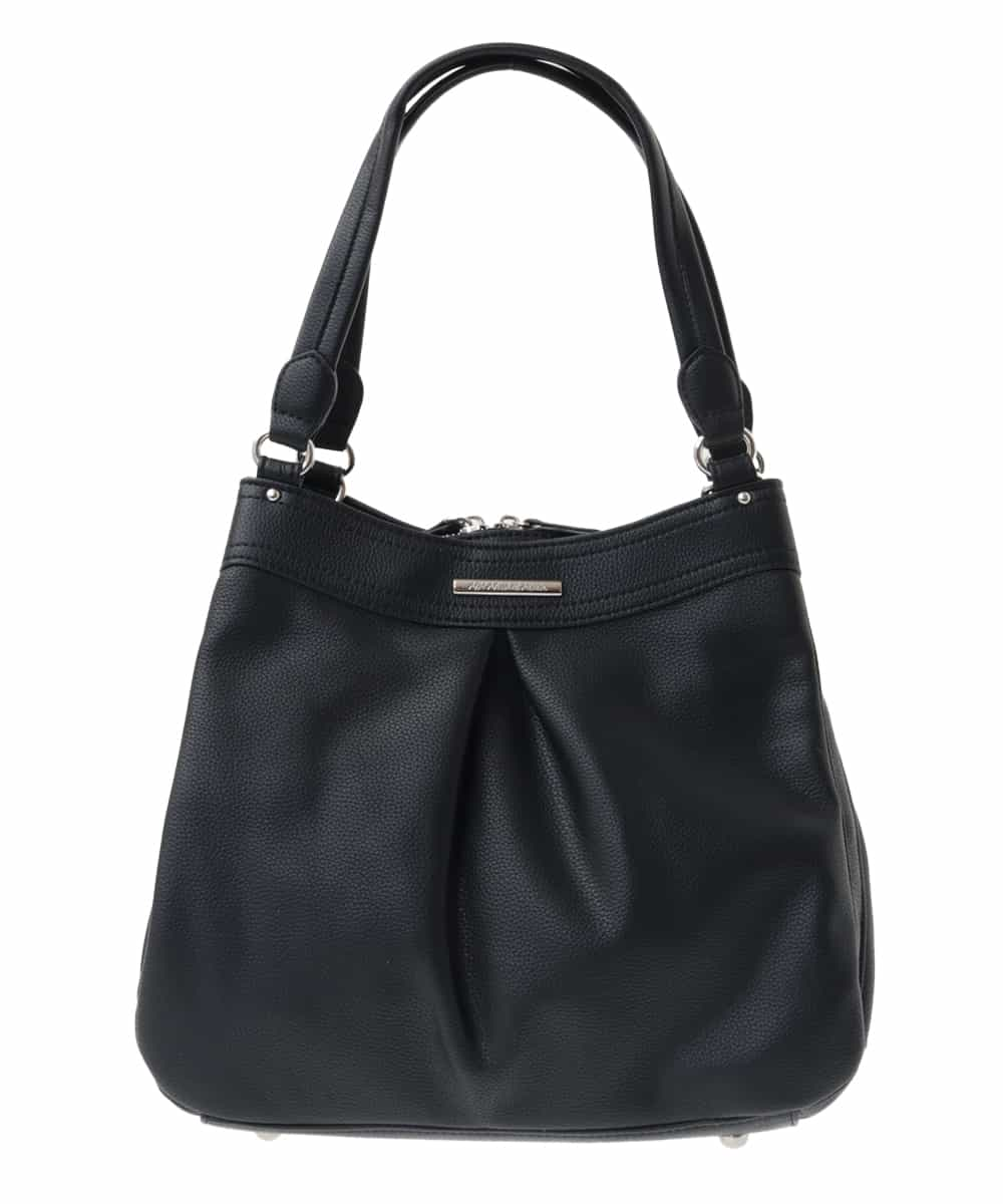 BPCLV93160 MK MICHEL KLEIN BAG(MK ミッシェルクラン バッグ) [2WAY]合成皮革タックデザインバッグ ブラック