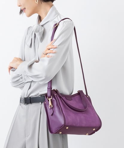 BPCLV95160 MK MICHEL KLEIN BAG [2WAY]合成皮革メッシュデザイントートバッグ