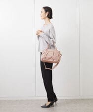 BPKAA08290 MK MICHEL KLEIN BAG(MK ミッシェルクラン バッグ) [2WAY]タックアクセント牛革トートバッグ ピンク