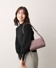 BPKAA31200 MK MICHEL KLEIN BAG(MK ミッシェルクラン バッグ) ダブルファスナーカウレザーショルダーバッグ ラベンダー