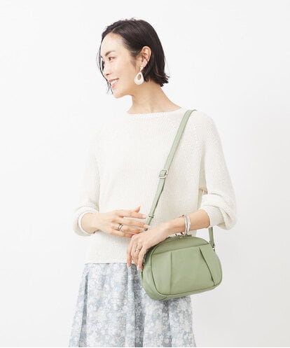 BPKGA31230 MK MICHEL KLEIN BAG タックポイントラウンドショルダーバッグ