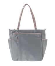 BPRAA04190 MK MICHEL KLEIN BAG(MK ミッシェルクラン バッグ) [2WAY]レザージョイントナイロントートバッグ グレー