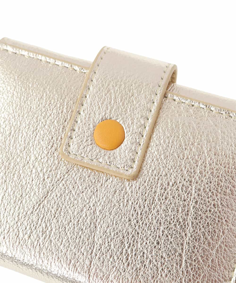 ホワイト 白 栃木レザー バイカラー 三折財布 日本製 923 - 財布