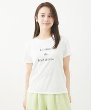 F1KGV40075 MK MICHEL KLEIN(小さいサイズ)(メゾン ドゥ サンク) 【小さいサイズ】ベーシックロゴTシャツ/洗える ベージュ