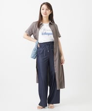 F1KIV70075 MK MICHEL KLEIN(小さいサイズ)(メゾン ドゥ サンク) 【小さいサイズ】スクエアプリントロゴTシャツ/洗える ベージュ