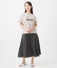 F1KIV70075 MK MICHEL KLEIN(小さいサイズ)(メゾン ドゥ サンク) 【小さいサイズ】スクエアプリントロゴTシャツ/洗える ベージュ