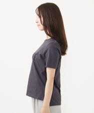 F1KJV20075 MK MICHEL KLEIN(小さいサイズ)(メゾン ドゥ サンク) 【小さいサイズ】フロッキープリントロゴTシャツ/洗える ホワイト