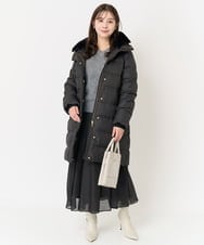 F1VAA50350 MK MICHEL KLEIN(小さいサイズ)(メゾン ドゥ サンク) 【小さいサイズ】ベーシックタフタロングダウンコート ベージュ