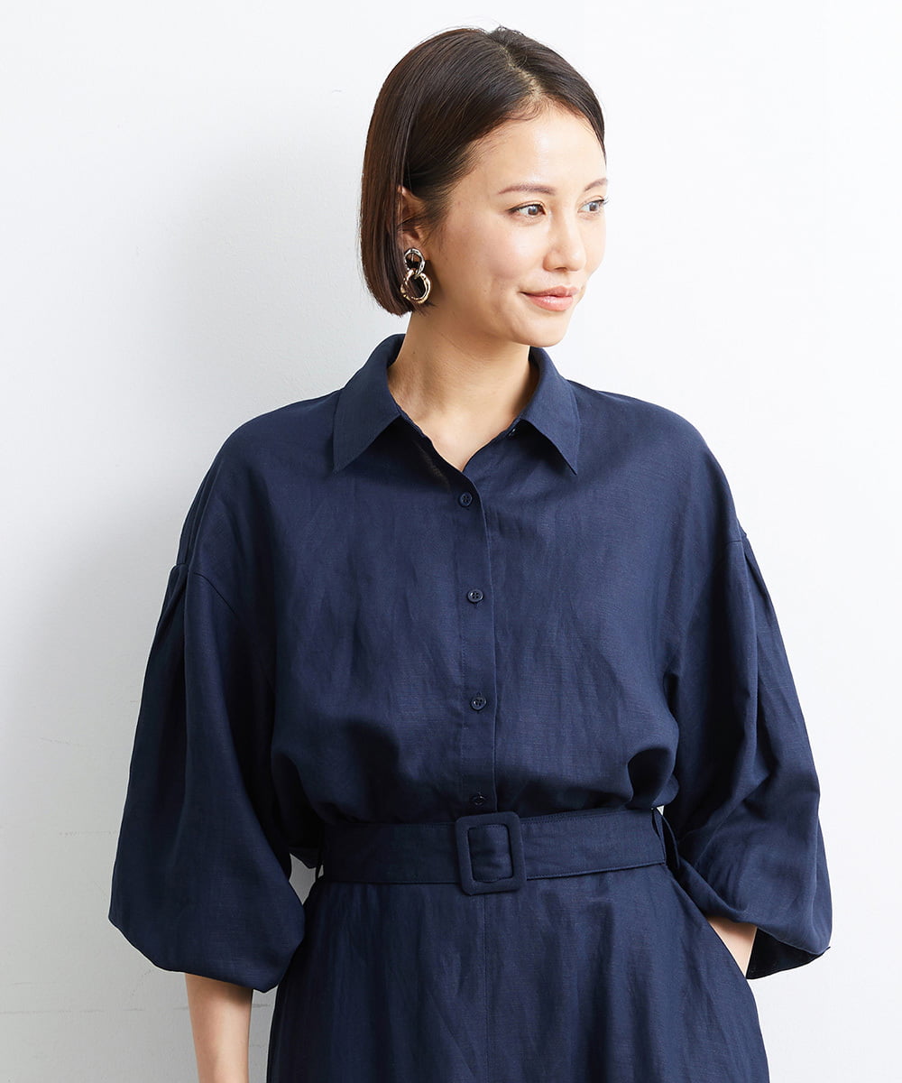 小さいサイズ]オーバーサイズリネンシャツ（YURI KOBAYASHIコラボ 