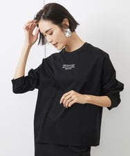 F6KAA40150 MICHEL KLEIN(小さいサイズ)(メゾン ドゥ サンク) [小さいサイズ]ロングスリーブロゴTシャツ ブラック