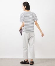 F6KGB05150 MICHEL KLEIN(小さいサイズ)(メゾン ドゥ サンク) [小さいサイズ]ワンポイント刺繍ボーダーTシャツ ブラック